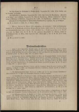 Post- und Telegraphen-Verordnungsblatt für das Verwaltungsgebiet des K.-K. Handelsministeriums 18890122 Seite: 3