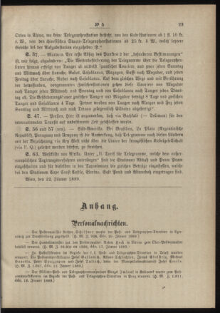 Post- und Telegraphen-Verordnungsblatt für das Verwaltungsgebiet des K.-K. Handelsministeriums 18890130 Seite: 3