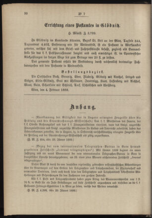 Post- und Telegraphen-Verordnungsblatt für das Verwaltungsgebiet des K.-K. Handelsministeriums 18890212 Seite: 2