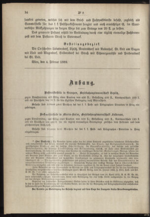 Post- und Telegraphen-Verordnungsblatt für das Verwaltungsgebiet des K.-K. Handelsministeriums 18890213 Seite: 2