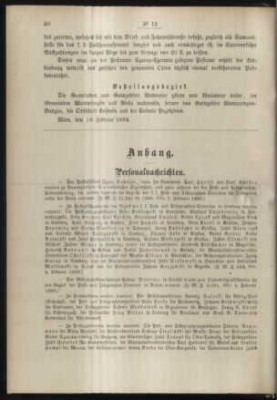 Post- und Telegraphen-Verordnungsblatt für das Verwaltungsgebiet des K.-K. Handelsministeriums 18890222 Seite: 2