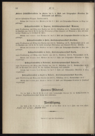 Post- und Telegraphen-Verordnungsblatt für das Verwaltungsgebiet des K.-K. Handelsministeriums 18890222 Seite: 4