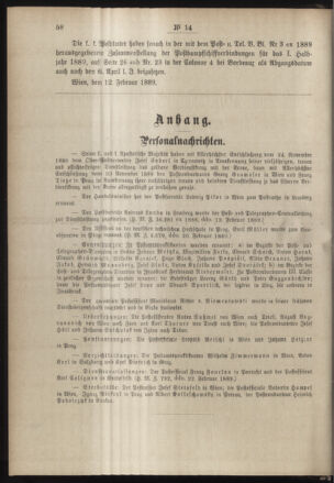 Post- und Telegraphen-Verordnungsblatt für das Verwaltungsgebiet des K.-K. Handelsministeriums 18890306 Seite: 2