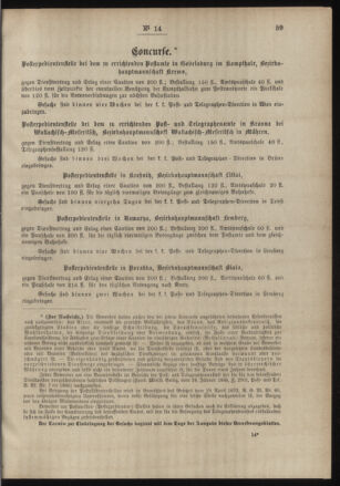 Post- und Telegraphen-Verordnungsblatt für das Verwaltungsgebiet des K.-K. Handelsministeriums 18890306 Seite: 3