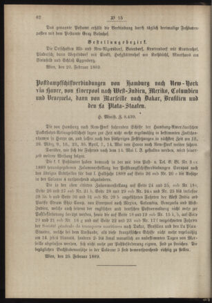 Post- und Telegraphen-Verordnungsblatt für das Verwaltungsgebiet des K.-K. Handelsministeriums 18890312 Seite: 2