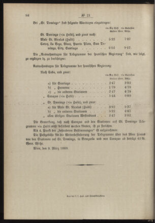 Post- und Telegraphen-Verordnungsblatt für das Verwaltungsgebiet des K.-K. Handelsministeriums 18890323 Seite: 4