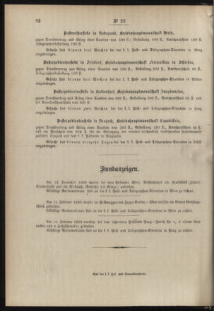 Post- und Telegraphen-Verordnungsblatt für das Verwaltungsgebiet des K.-K. Handelsministeriums 18890324 Seite: 4