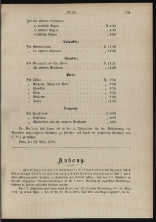 Post- und Telegraphen-Verordnungsblatt für das Verwaltungsgebiet des K.-K. Handelsministeriums 18890329 Seite: 5