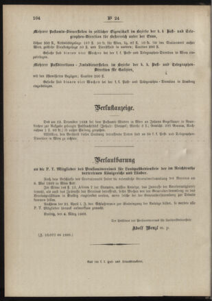 Post- und Telegraphen-Verordnungsblatt für das Verwaltungsgebiet des K.-K. Handelsministeriums 18890329 Seite: 8