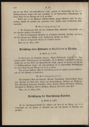 Post- und Telegraphen-Verordnungsblatt für das Verwaltungsgebiet des K.-K. Handelsministeriums 18890407 Seite: 2