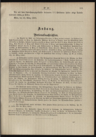 Post- und Telegraphen-Verordnungsblatt für das Verwaltungsgebiet des K.-K. Handelsministeriums 18890407 Seite: 3