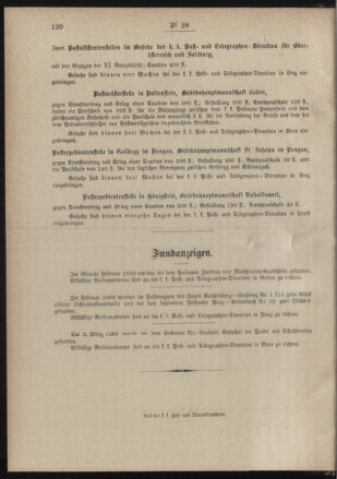 Post- und Telegraphen-Verordnungsblatt für das Verwaltungsgebiet des K.-K. Handelsministeriums 18890411 Seite: 4