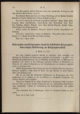 Post- und Telegraphen-Verordnungsblatt für das Verwaltungsgebiet des K.-K. Handelsministeriums 18890413 Seite: 2