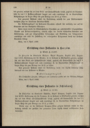 Post- und Telegraphen-Verordnungsblatt für das Verwaltungsgebiet des K.-K. Handelsministeriums 18890414 Seite: 2