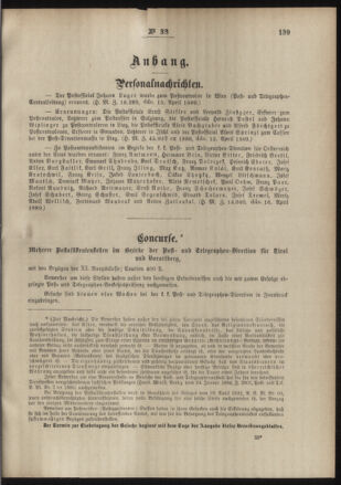 Post- und Telegraphen-Verordnungsblatt für das Verwaltungsgebiet des K.-K. Handelsministeriums 18890425 Seite: 3