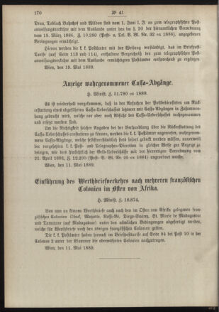 Post- und Telegraphen-Verordnungsblatt für das Verwaltungsgebiet des K.-K. Handelsministeriums 18890526 Seite: 2