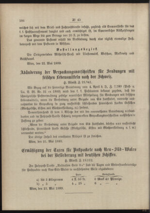 Post- und Telegraphen-Verordnungsblatt für das Verwaltungsgebiet des K.-K. Handelsministeriums 18890608 Seite: 2