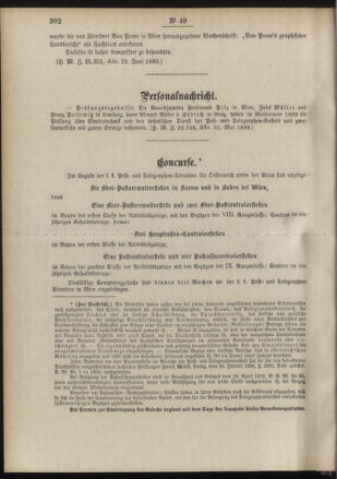 Post- und Telegraphen-Verordnungsblatt für das Verwaltungsgebiet des K.-K. Handelsministeriums 18890622 Seite: 2