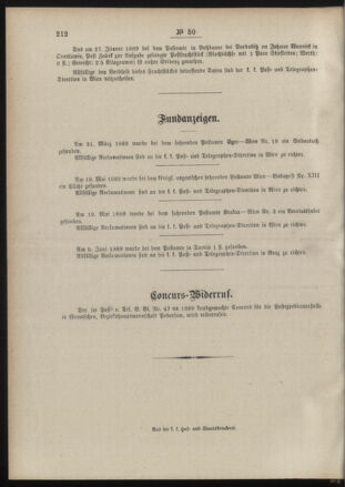 Post- und Telegraphen-Verordnungsblatt für das Verwaltungsgebiet des K.-K. Handelsministeriums 18890630 Seite: 8