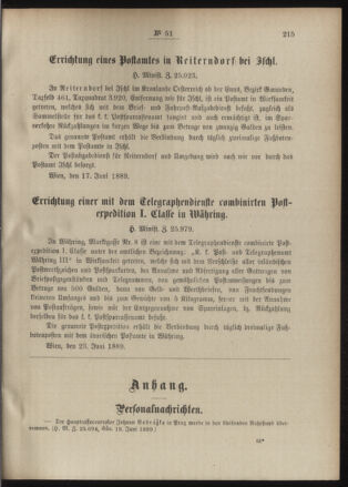 Post- und Telegraphen-Verordnungsblatt für das Verwaltungsgebiet des K.-K. Handelsministeriums 18890702 Seite: 3