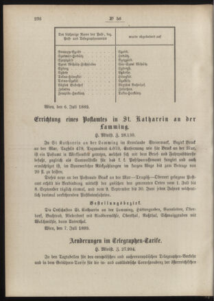 Post- und Telegraphen-Verordnungsblatt für das Verwaltungsgebiet des K.-K. Handelsministeriums 18890719 Seite: 4