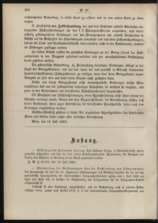 Post- und Telegraphen-Verordnungsblatt für das Verwaltungsgebiet des K.-K. Handelsministeriums 18890725 Seite: 2