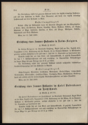 Post- und Telegraphen-Verordnungsblatt für das Verwaltungsgebiet des K.-K. Handelsministeriums 18890726 Seite: 2