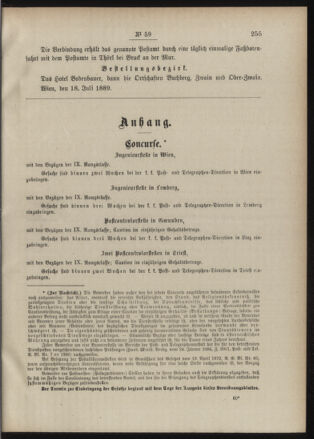 Post- und Telegraphen-Verordnungsblatt für das Verwaltungsgebiet des K.-K. Handelsministeriums 18890726 Seite: 3