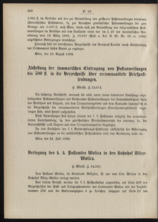 Post- und Telegraphen-Verordnungsblatt für das Verwaltungsgebiet des K.-K. Handelsministeriums 18890822 Seite: 2