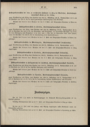 Post- und Telegraphen-Verordnungsblatt für das Verwaltungsgebiet des K.-K. Handelsministeriums 18890822 Seite: 7