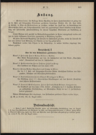 Post- und Telegraphen-Verordnungsblatt für das Verwaltungsgebiet des K.-K. Handelsministeriums 18890830 Seite: 3