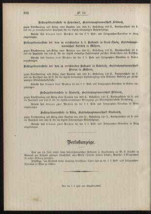 Post- und Telegraphen-Verordnungsblatt für das Verwaltungsgebiet des K.-K. Handelsministeriums 18890905 Seite: 4