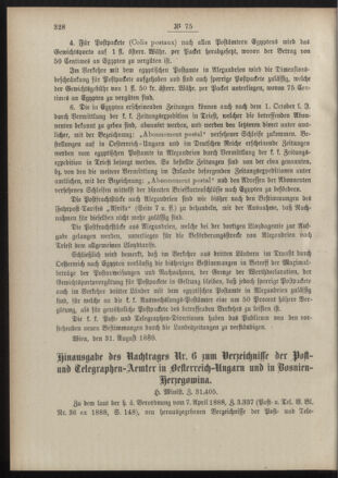 Post- und Telegraphen-Verordnungsblatt für das Verwaltungsgebiet des K.-K. Handelsministeriums 18890912 Seite: 2