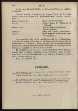 Post- und Telegraphen-Verordnungsblatt für das Verwaltungsgebiet des K.-K. Handelsministeriums 18890914 Seite: 4