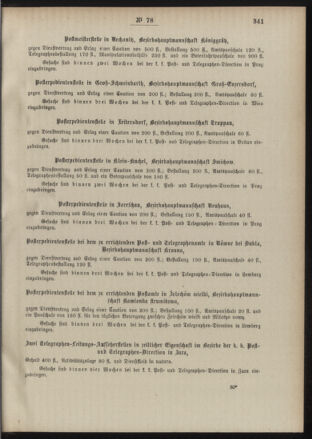 Post- und Telegraphen-Verordnungsblatt für das Verwaltungsgebiet des K.-K. Handelsministeriums 18890922 Seite: 3