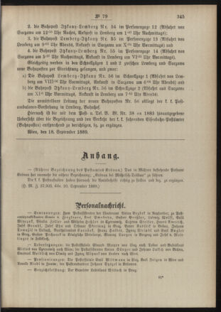 Post- und Telegraphen-Verordnungsblatt für das Verwaltungsgebiet des K.-K. Handelsministeriums 18890926 Seite: 3