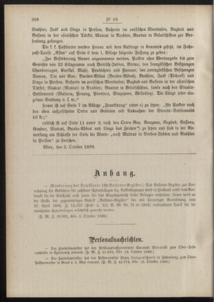 Post- und Telegraphen-Verordnungsblatt für das Verwaltungsgebiet des K.-K. Handelsministeriums 18891021 Seite: 2