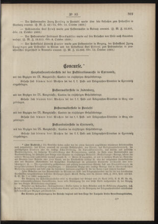 Post- und Telegraphen-Verordnungsblatt für das Verwaltungsgebiet des K.-K. Handelsministeriums 18891021 Seite: 3