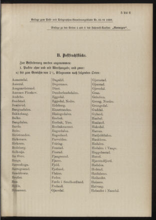 Post- und Telegraphen-Verordnungsblatt für das Verwaltungsgebiet des K.-K. Handelsministeriums 18891021 Seite: 5