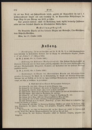 Post- und Telegraphen-Verordnungsblatt für das Verwaltungsgebiet des K.-K. Handelsministeriums 18891026 Seite: 2