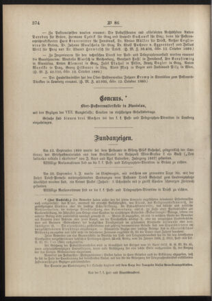 Post- und Telegraphen-Verordnungsblatt für das Verwaltungsgebiet des K.-K. Handelsministeriums 18891026 Seite: 4