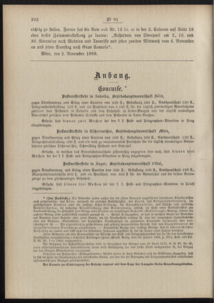 Post- und Telegraphen-Verordnungsblatt für das Verwaltungsgebiet des K.-K. Handelsministeriums 18891109 Seite: 2