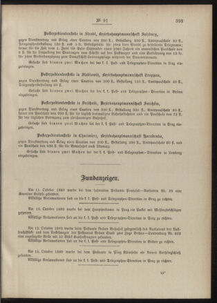 Post- und Telegraphen-Verordnungsblatt für das Verwaltungsgebiet des K.-K. Handelsministeriums 18891109 Seite: 3