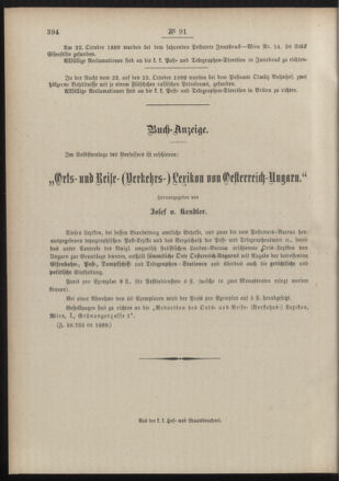 Post- und Telegraphen-Verordnungsblatt für das Verwaltungsgebiet des K.-K. Handelsministeriums 18891109 Seite: 4