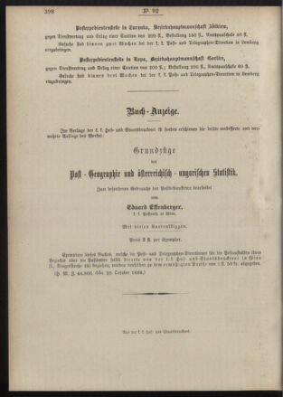 Post- und Telegraphen-Verordnungsblatt für das Verwaltungsgebiet des K.-K. Handelsministeriums 18891110 Seite: 4