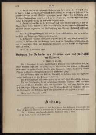 Post- und Telegraphen-Verordnungsblatt für das Verwaltungsgebiet des K.-K. Handelsministeriums 18891122 Seite: 2