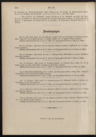 Post- und Telegraphen-Verordnungsblatt für das Verwaltungsgebiet des K.-K. Handelsministeriums 18891208 Seite: 4