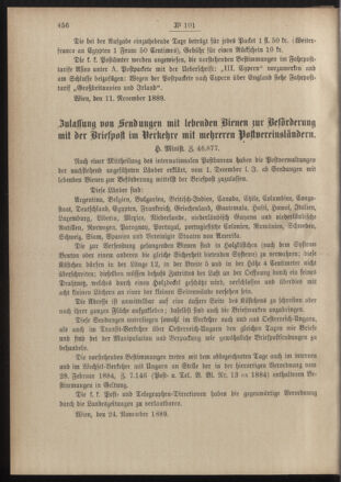 Post- und Telegraphen-Verordnungsblatt für das Verwaltungsgebiet des K.-K. Handelsministeriums 18891210 Seite: 2