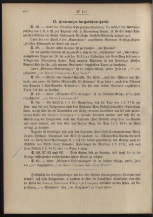 Post- und Telegraphen-Verordnungsblatt für das Verwaltungsgebiet des K.-K. Handelsministeriums 18891210 Seite: 6