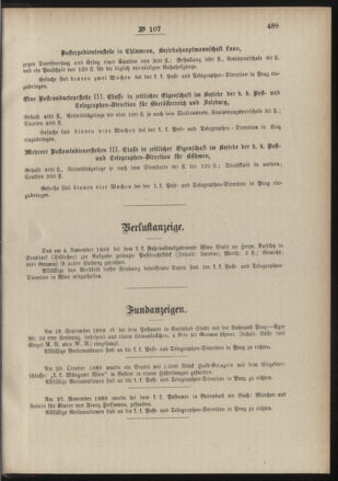 Post- und Telegraphen-Verordnungsblatt für das Verwaltungsgebiet des K.-K. Handelsministeriums 18891231 Seite: 7